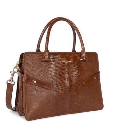 handbag - exotic philia #couleur_cognac-lzard