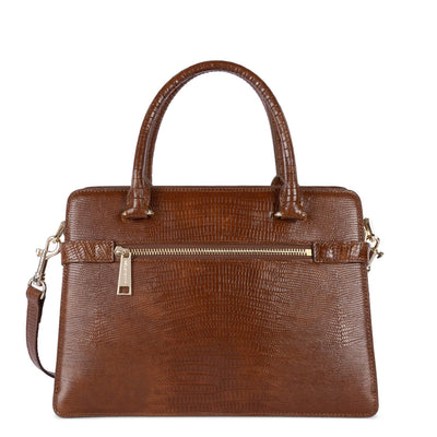handbag - exotic philia #couleur_cognac-lzard