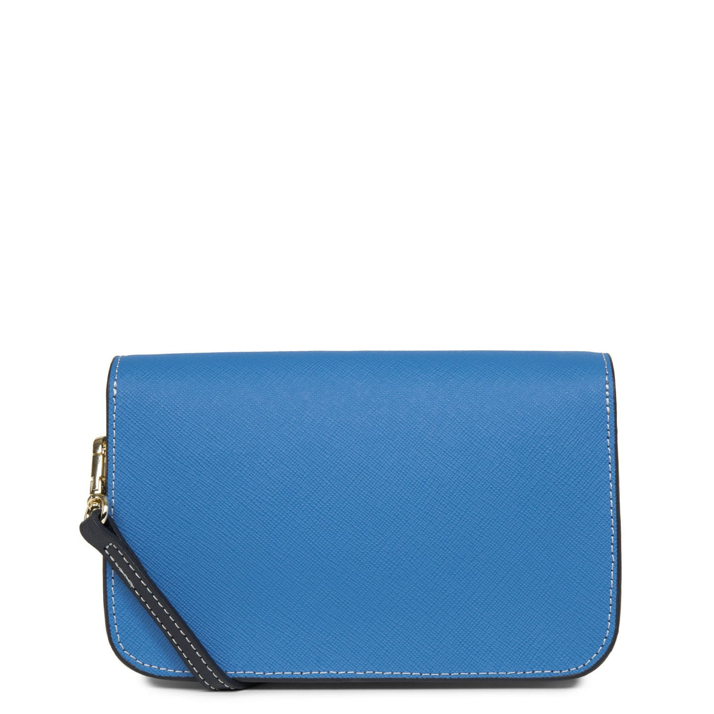 small crossbody bag - saffiano signature #couleur_bleu-cyan-gris-perle-bleu-fonce