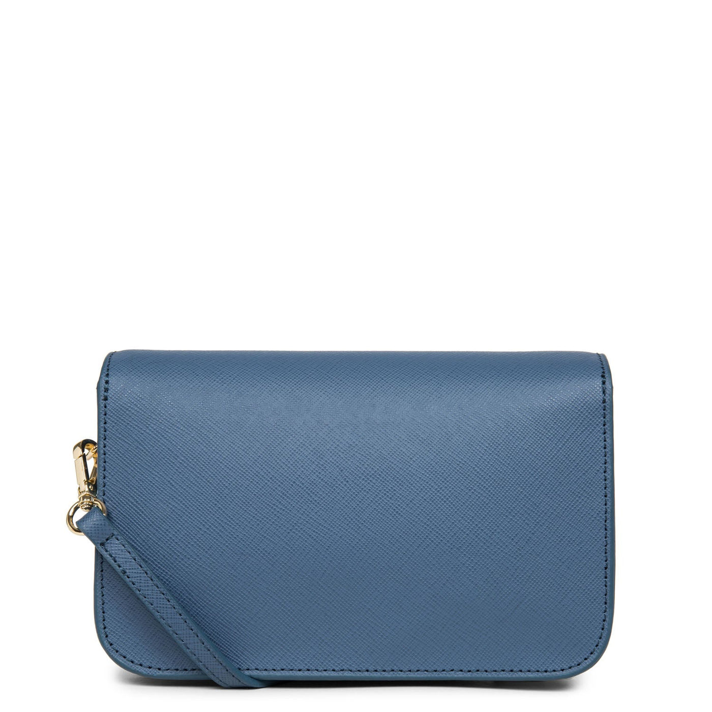 small crossbody bag - saffiano signature #couleur_bleu-jeans
