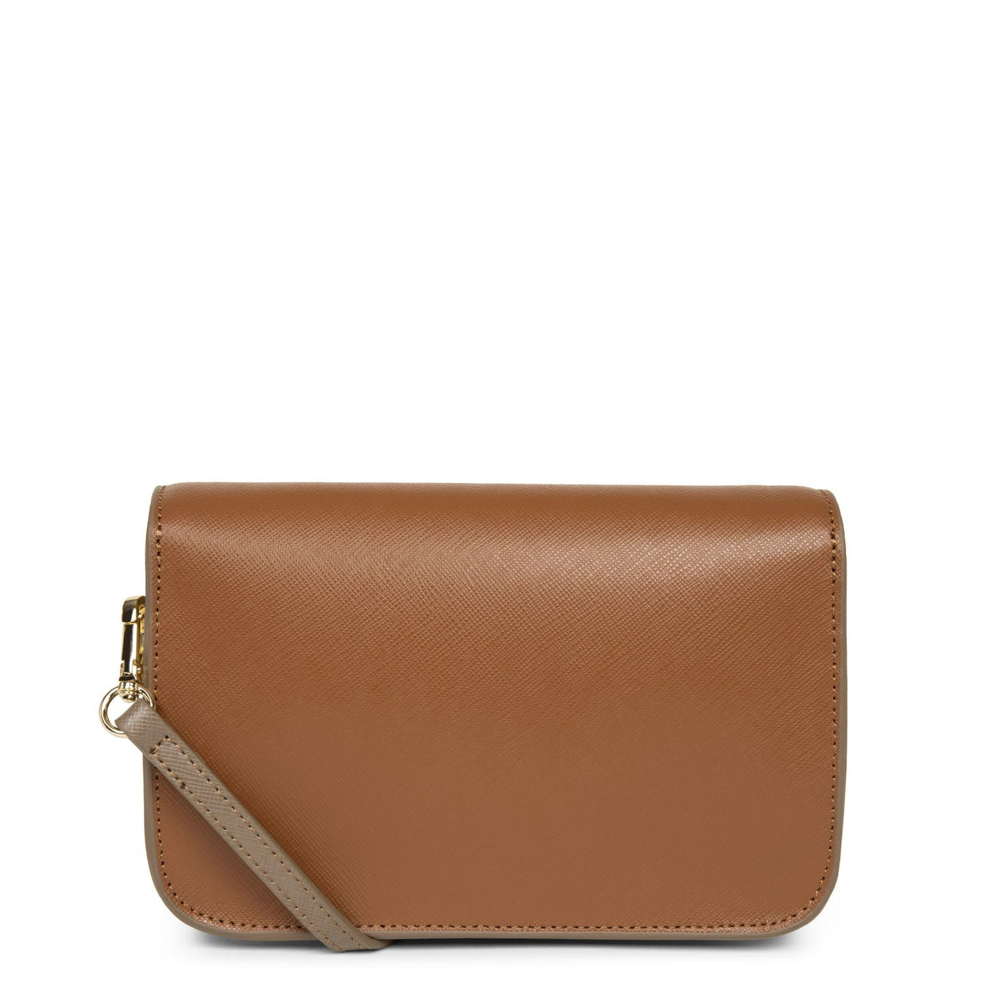 small crossbody bag - saffiano signature #couleur_camel-jaune-vison