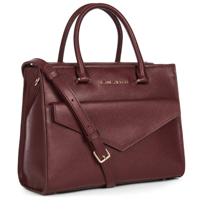handbag - saffiano signature #couleur_bordeaux
