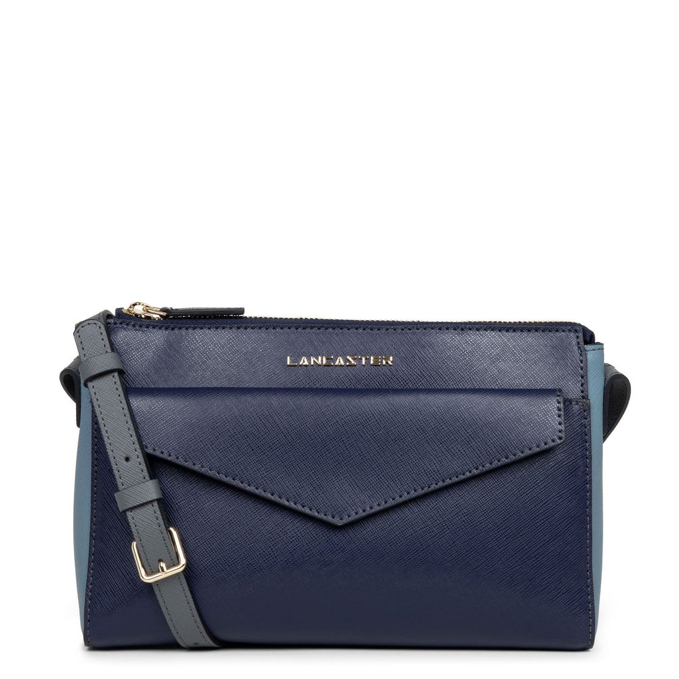 crossbody bag - saffiano signature #couleur_bleu-fonce-bleu-ardoise-gris