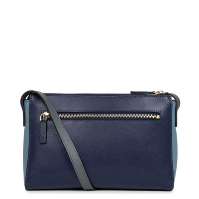 crossbody bag - saffiano signature #couleur_bleu-fonce-bleu-ardoise-gris