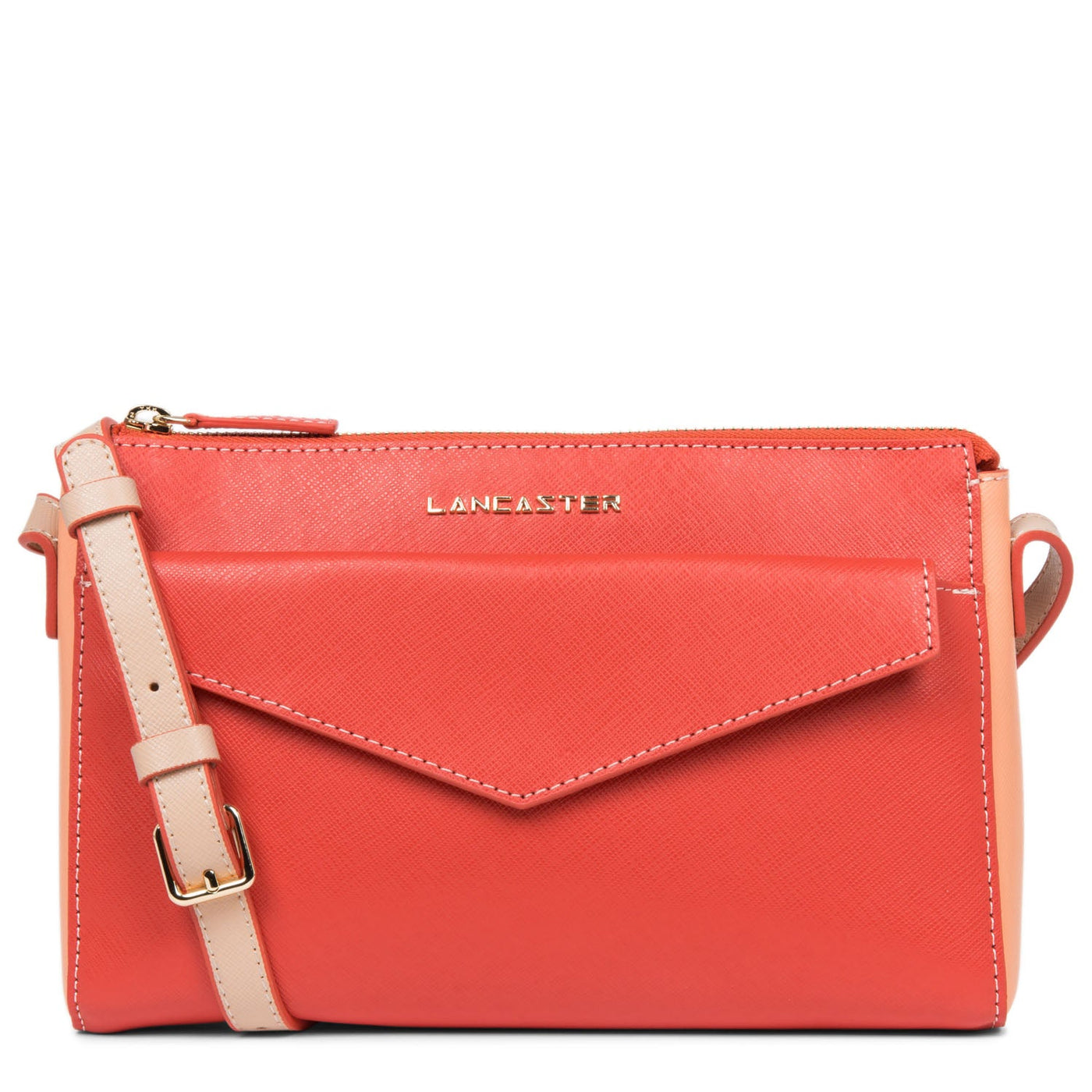 crossbody bag - saffiano signature #couleur_pasteque-canyon-poudre