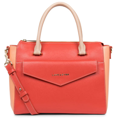 handbag - saffiano signature #couleur_pasteque-canyon-poudre