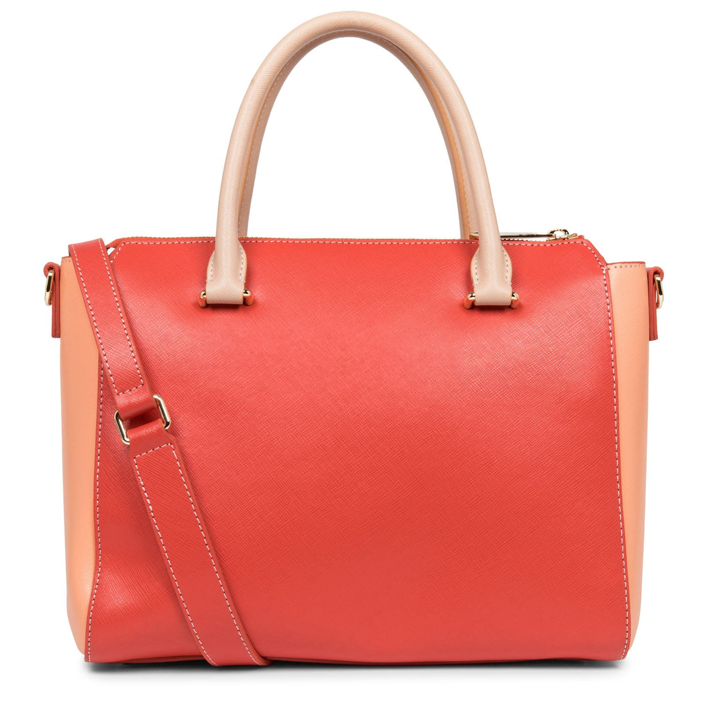 handbag - saffiano signature #couleur_pasteque-canyon-poudre