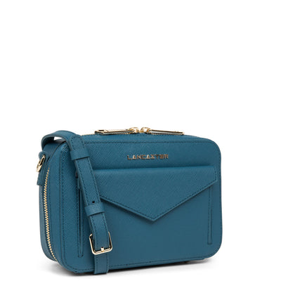 crossbody bag - saffiano signature #couleur_bleu-paon