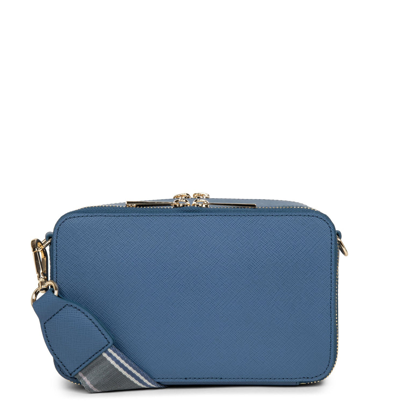 crossbody bag - saffiano signature #couleur_bleu-jeans