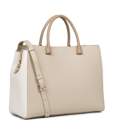 tote bag - smooth or #couleur_galet-ros-cru-nude