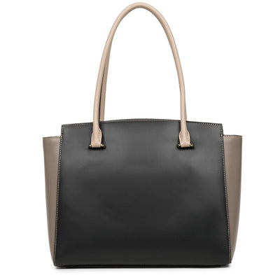 tote bag - smooth or #couleur_noir-taupe-nude-fonce