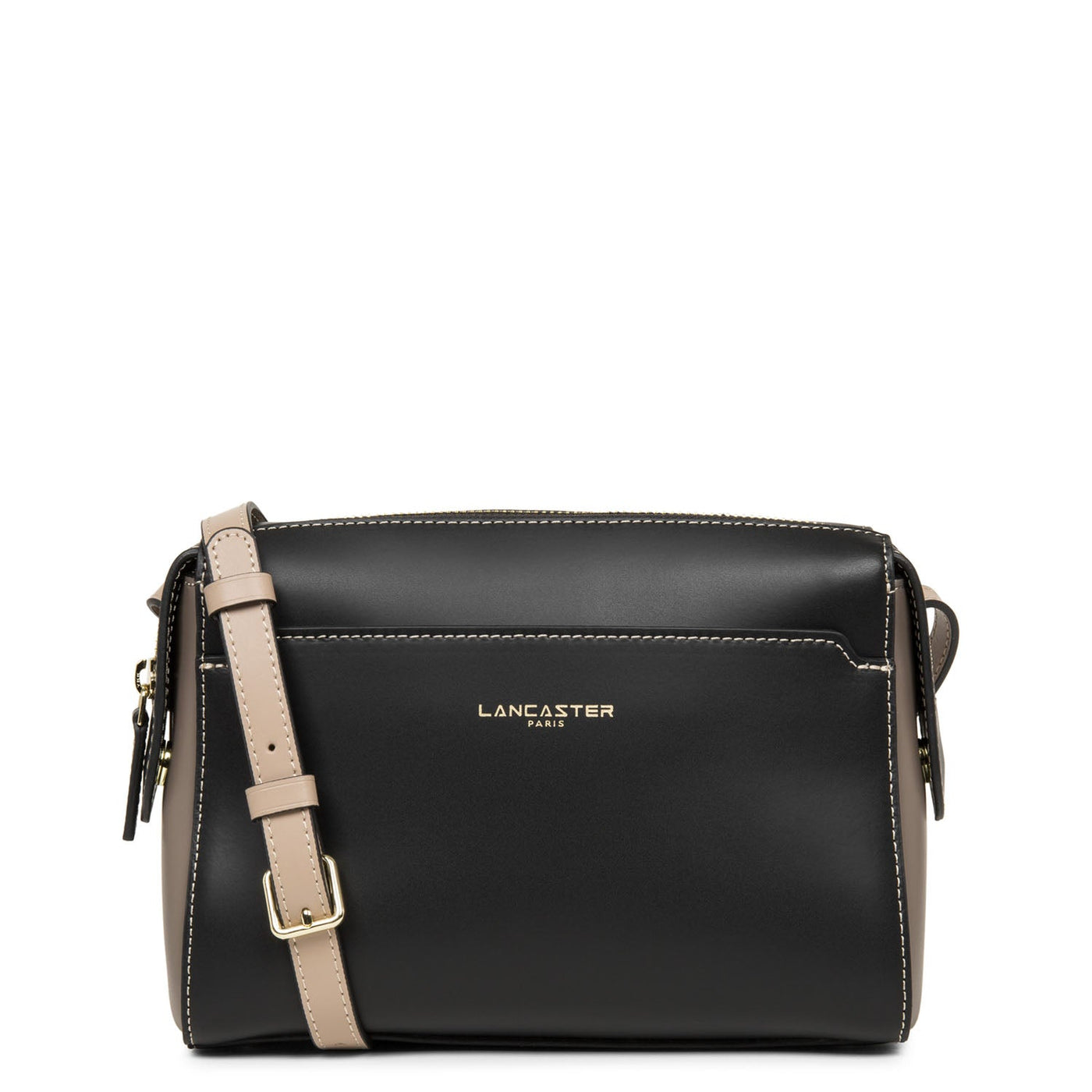 crossbody bag - smooth or #couleur_noir-taupe-nude-fonce