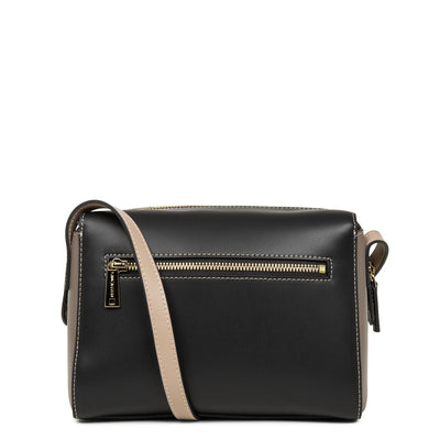crossbody bag - smooth or #couleur_noir-taupe-nude-fonce