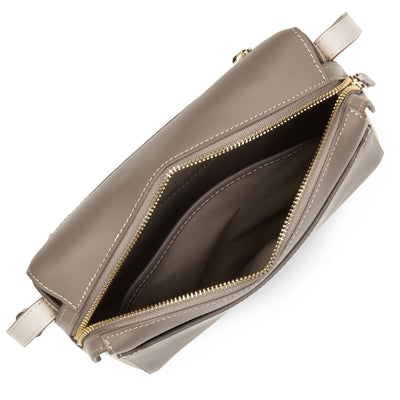 crossbody bag - smooth or #couleur_taupe-nude-fonce-galet-rose