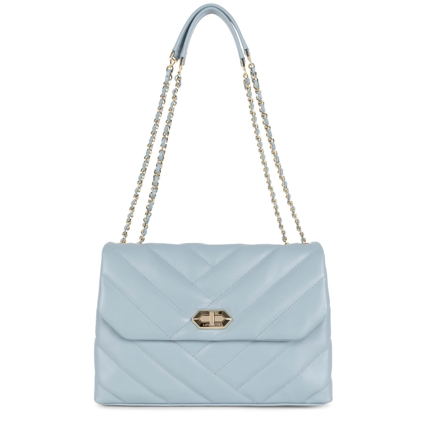 large crossbody bag - soft matelassé #couleur_bleu-cendre