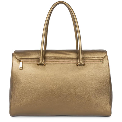 extra large tote bag - foulonné milano #couleur_gold-antic
