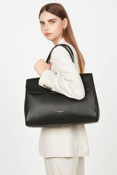 extra large tote bag - foulonné milano #couleur_noir