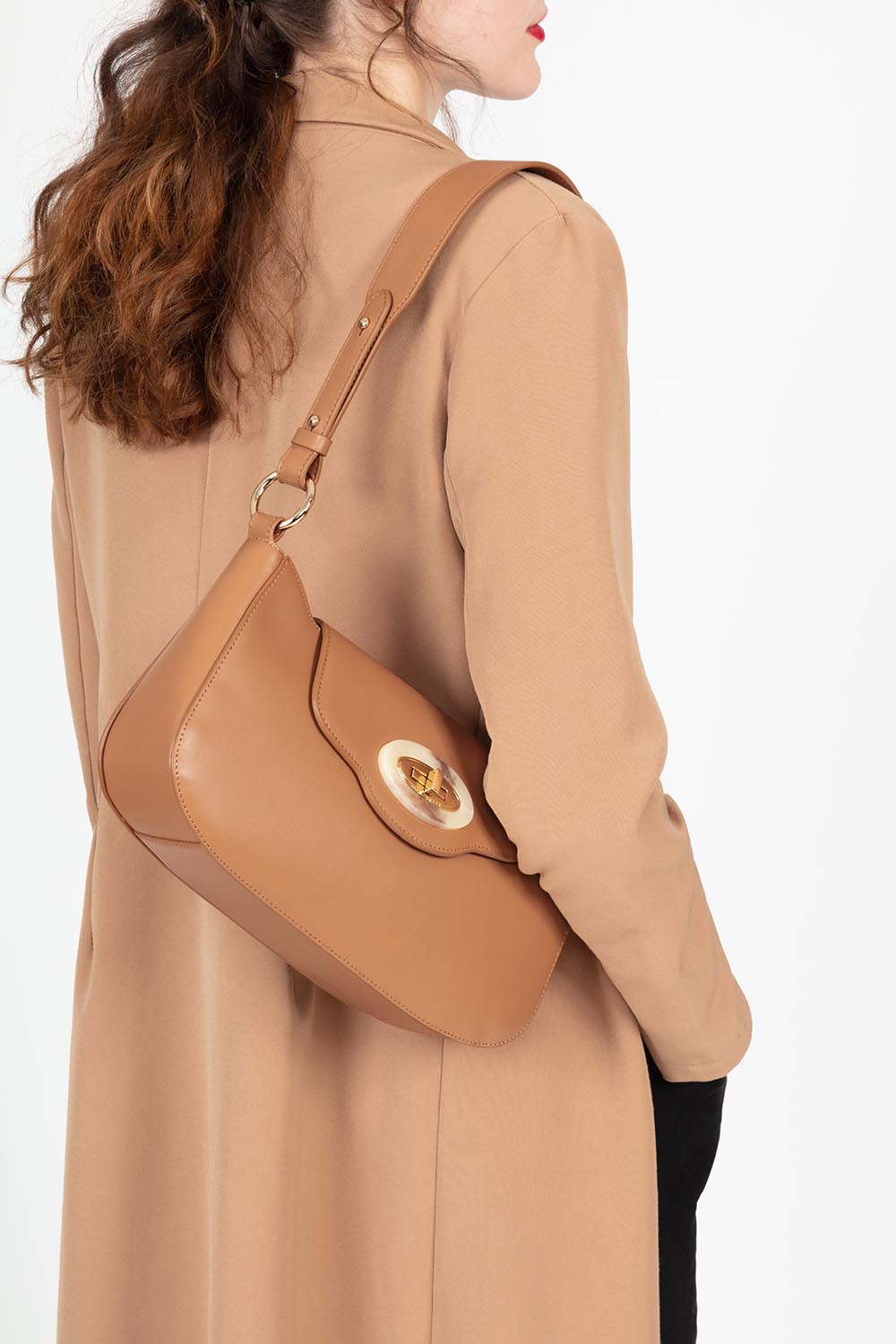 shoulder bag - marble touch #couleur_camel