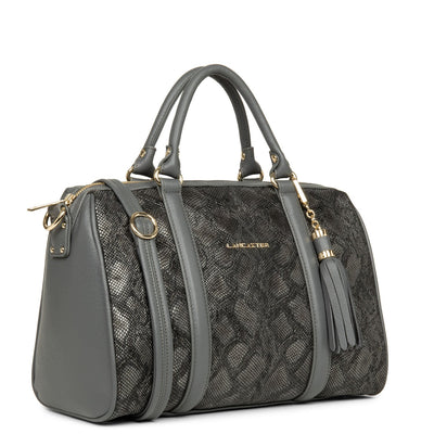 large duffle bag - mademoiselle ana #couleur_gris-metal-python