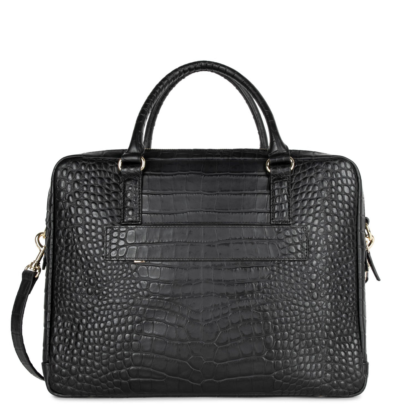 portfolio document holder bag - mademoiselle business #couleur_noir-mat-croco