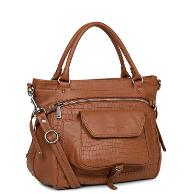 m handbag - soft vintage nova #couleur_chataigne-croco