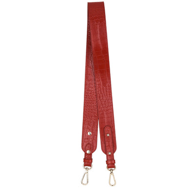 shoulder strap - accessoires bandoulières cuir #couleur_rouge-croco